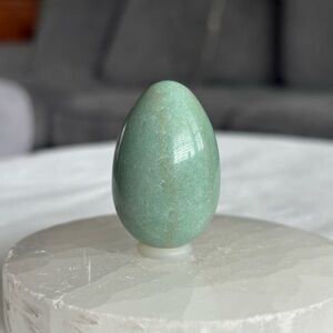 Green aventurine crystal egg carving